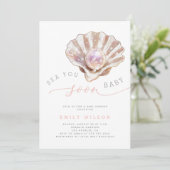 Waterverf Foto Zee U binnenkort Baby shower Kaart (Staand voorkant)