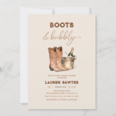 Waterverf Fotolaarzen & Bubbly Vrijgezellenfeest Kaart (Voorkant)