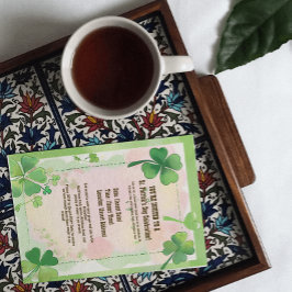 Waterverf Four Leaf Kruidnagel Shamrock St. Patric