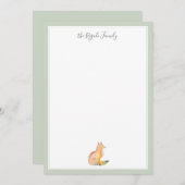 Waterverf Fox - Aangepaste artikelen Notitiekaartje (Voorkant / Achterkant)