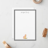 Waterverf Fox - Aangepaste artikelen Notitiekaartje (Voorkant / Achterkant in situ)