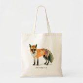 Waterverf Fox Art gepersonaliseerd Tote Bag (Voorkant)