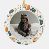 Waterverf Fox Baby eerste kerstdag Keramisch Ornament (Achterkant)