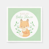 Waterverf Fox Baby shower, aangepast Servet (Voorkant)