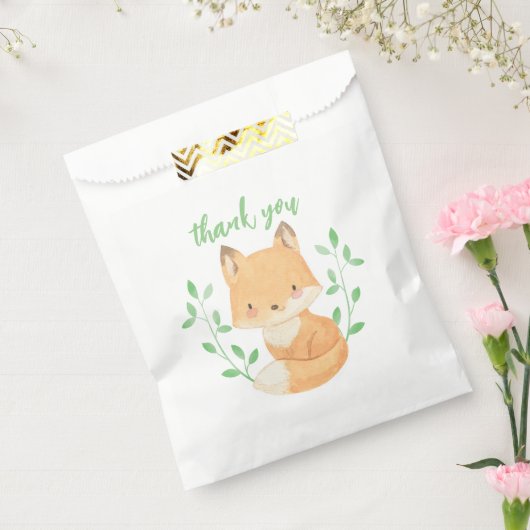 Waterverf Fox Baby shower Bedankzakje (Gezegeld)
