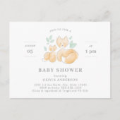 Waterverf Fox Baby shower Briefkaart (Voorkant)
