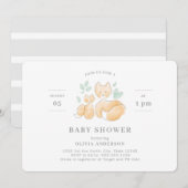 Waterverf Fox Baby shower Kaart (Voorkant / Achterkant)