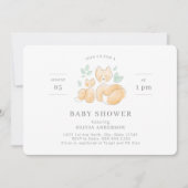 Waterverf Fox Baby shower Kaart (Voorkant)
