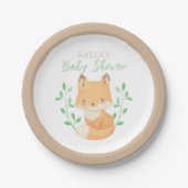 Waterverf Fox Baby shower Papieren Bordje (Voorkant)