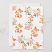 Waterverf Fox Baby shower Uitnodiging (Achterkant)