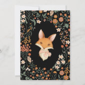 Waterverf Fox Bloemen Meisje Baby shower Kaart (Achterkant)