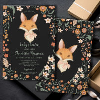 Waterverf Fox Bloemen Meisje Baby shower