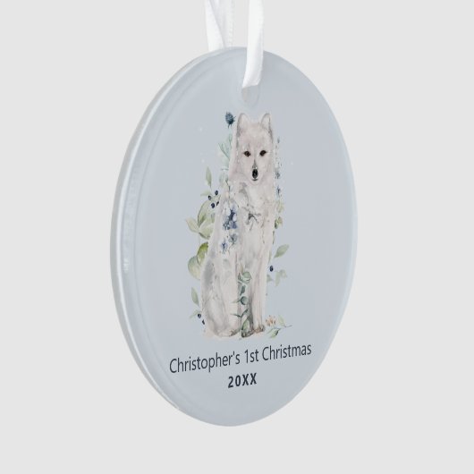 Waterverf Fox Blue Specialized Ornament (voorkant)