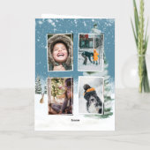 Waterverf Fox Boerderij Kerstmis Folie Feestdagenkaart (Achterkant)