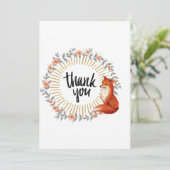 Waterverf Fox Delicate Wreath Bedankkaart (Staand voorkant)