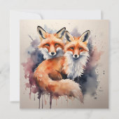 Waterverf Fox Duo Kaart (Voorkant)