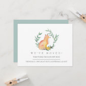 Waterverf Fox en Greenery We hebben ons verplaatst Kaart (Voorkant / Achterkant in situ)