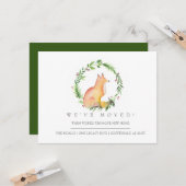 Waterverf Fox en kerstgrienery We hebben ons verpl Kaart (Voorkant / Achterkant in situ)