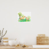 Waterverf Fox en Kit Poster (Keuken)