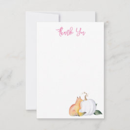 Waterverf Fox en Pompoen Dank u Kaart