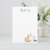 Waterverf Fox en Pompoen Dank u Kaart (Staand voorkant)