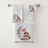 Waterverf fox en sneeuwvakantie bad handdoek (Insitu)