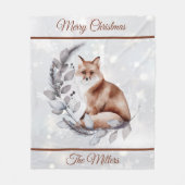 Waterverf fox en sneeuwvakantie fleece deken (Voorkant)