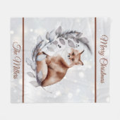 Waterverf fox en sneeuwvakantie fleece deken (Voorkant (Horizontaal))