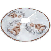 Waterverf fox en sneeuwvakantie kerstboom rok (Gekanteld)