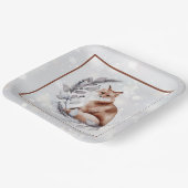 Waterverf fox en sneeuwvakantie papieren bordje (Gebogen)