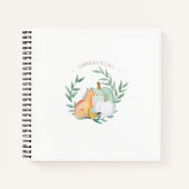 Waterverf Fox en Witte Pompoen Journaling Notitieboek (Voorkant)