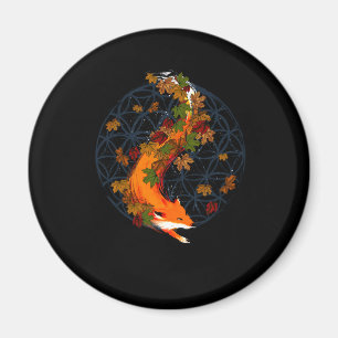 Waterverf Fox Flower of Life Spirit Animal Magneet