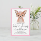 Waterverf Fox Girl Woodland Baby shower Kaart (Staand voorkant)
