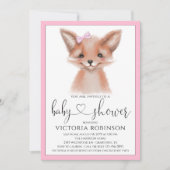 Waterverf Fox Girl Woodland Baby shower Kaart (Voorkant)