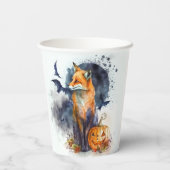 Waterverf Fox Halloween Papieren Bekers (Achterkant)