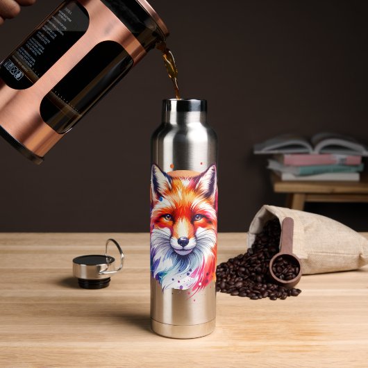 Waterverf Fox Illustratie Waterfles (Koffie)