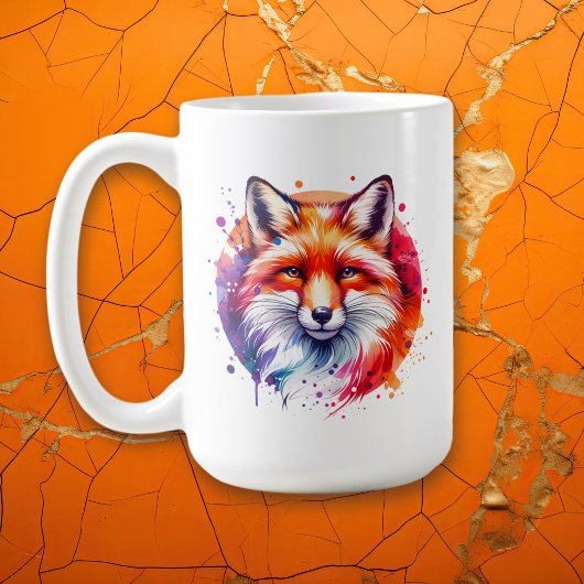 Waterverf Fox Illustration gepersonaliseerd Koffiemok