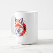 Waterverf Fox Illustration gepersonaliseerd Koffiemok (Voorkant links)