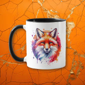 Waterverf Fox Illustration gepersonaliseerd Mok