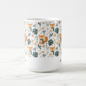 Waterverf Fox Kerst Speelse Patroon Monogram Koffiemok (Center)