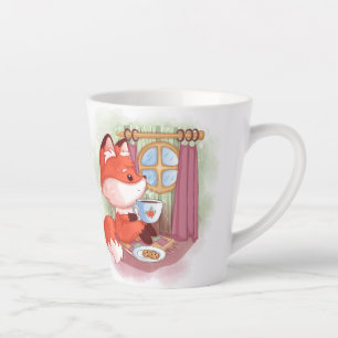 Waterverf Fox met Tea en Biscuits Latte Mok