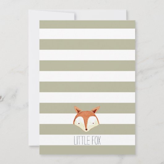 Waterverf Fox Navy Oranje Stripes Birthday Kaart (Achterkant)