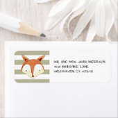 Waterverf Fox Navy Sinaasappel Stripes Label (Insitu)