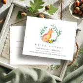 Waterverf Fox New Home Moving Aankondiging Briefkaart