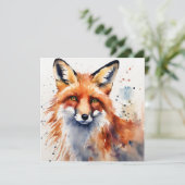 Waterverf Fox Portrait Kaart (Staand voorkant)