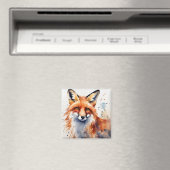 Waterverf Fox Portrait Magneet (Insitu (Vaatwasser))