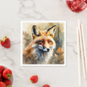 Waterverf Fox Portrait Servet (Insitu)