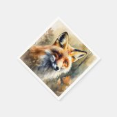 Waterverf Fox Portrait Servet (Hoek)