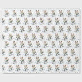 Waterverf Fox schaatsen Cadeaupapier (Vlak)