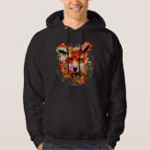 Waterverf Fox Spirit Animal Flower of Life Hoodie (Voorkant)